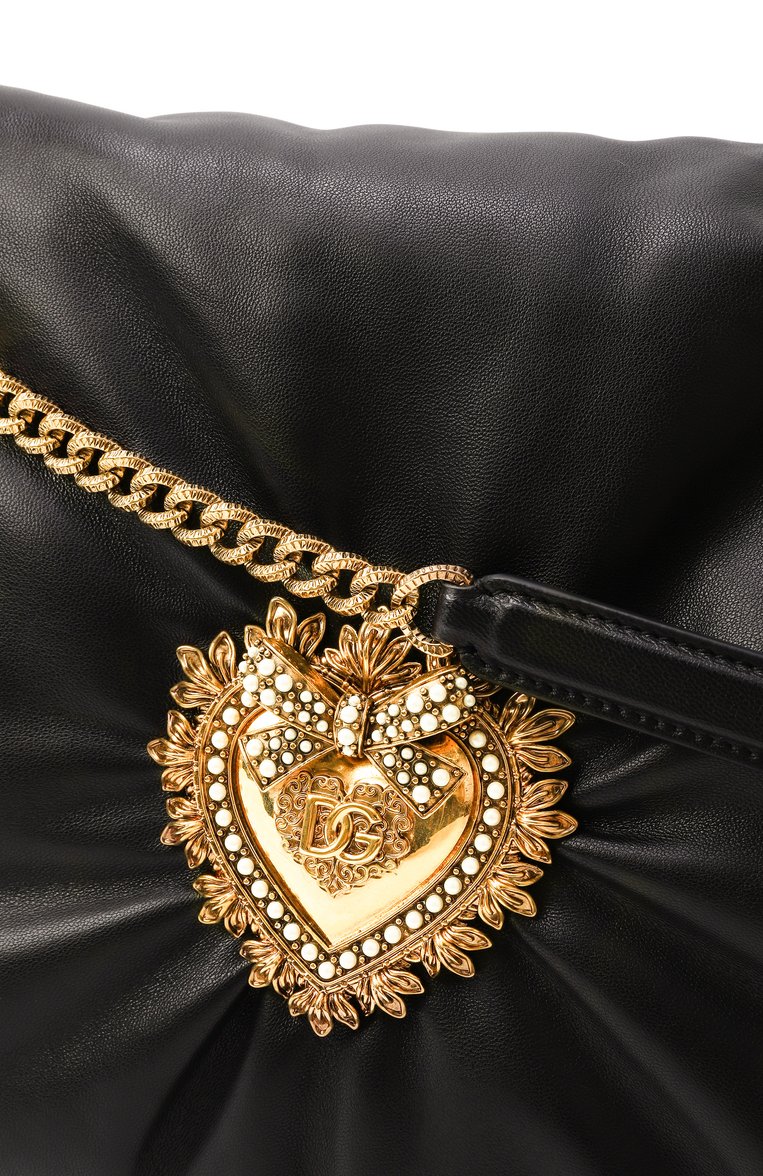 Женская сумка devotion soft large DOLCE & GABBANA черного цвета, арт. BB7540/AF984 | Фото 3 (Материал: Натуральная кожа; Ремень/цепочка: На ремешке; Размер: large; Автоматизация состава: Проставлено; Автоматизация ТО: Проставлено)