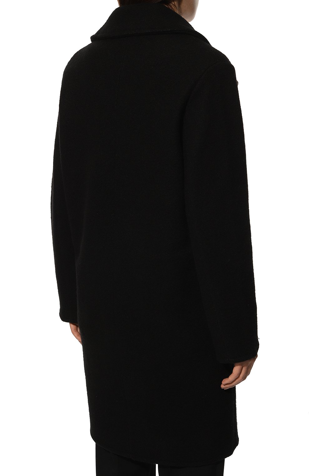 Пальто из шерсти и хлопка EMPORIO ARMANI черного цвета по цене 61900 руб., арт. 6L2LT2/2M06Z, фото 4 Пальто из шерсти и хлопка EMPORIO ARMANI, арт. 6L2LT2/2M06Z, фото 4