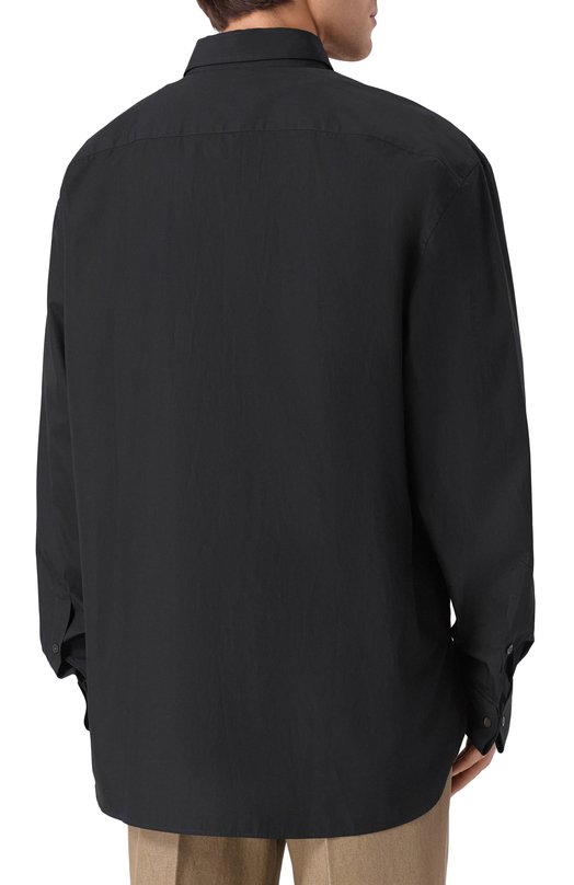 Хлопковая рубашка Dries Van Noten 020767-2293-900 Чёрный  020767-2293-900 Фото 4