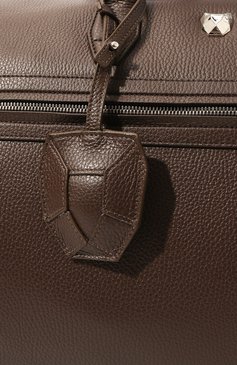 Мужская сумка RUBEUS MILANO коричневого цвета, арт. H0LDALL BAG_STRAP_CHARM/GRAN PRIX | Фото 3 (Материал: Натуральная кожа; Драгоценные камни: Проставлено; Размер: large; Материал сплава: Проставлено; Ремень/цепочка: На ремешке)