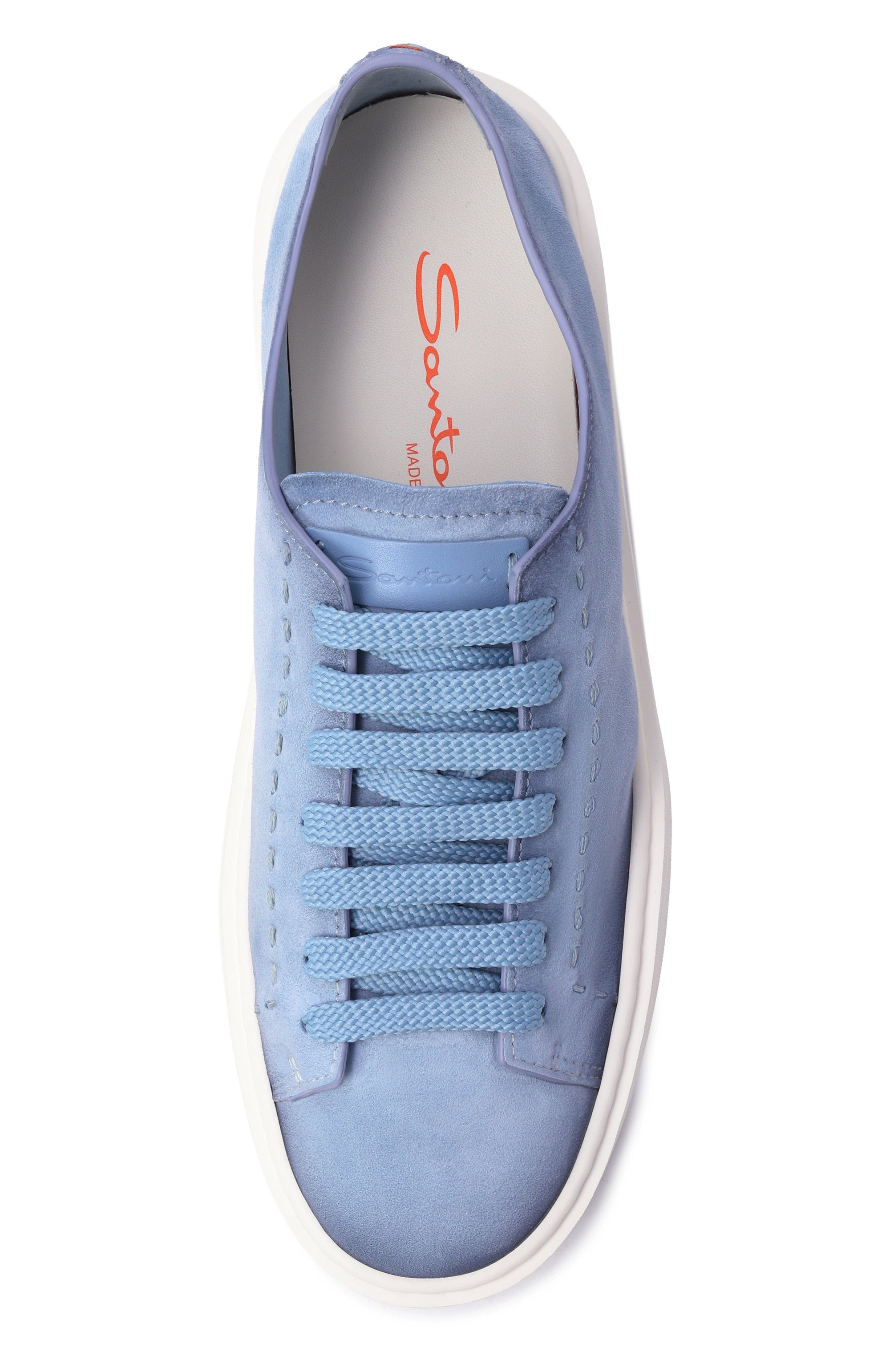 Замшевые кеды SANTONI голубого цвета по цене 103500 руб., арт. WBCG61355BARTEYA, фото 6 Замшевые кеды SANTONI, арт. WBCG61355BARTEYA, фото 6