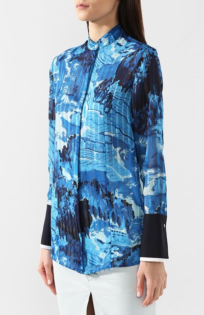 Блузка с принтом VICTORIA, VICTORIA BECKHAM, арт. SHVV 155 SS19 PRINTED SATIN STRIPE, фото 3