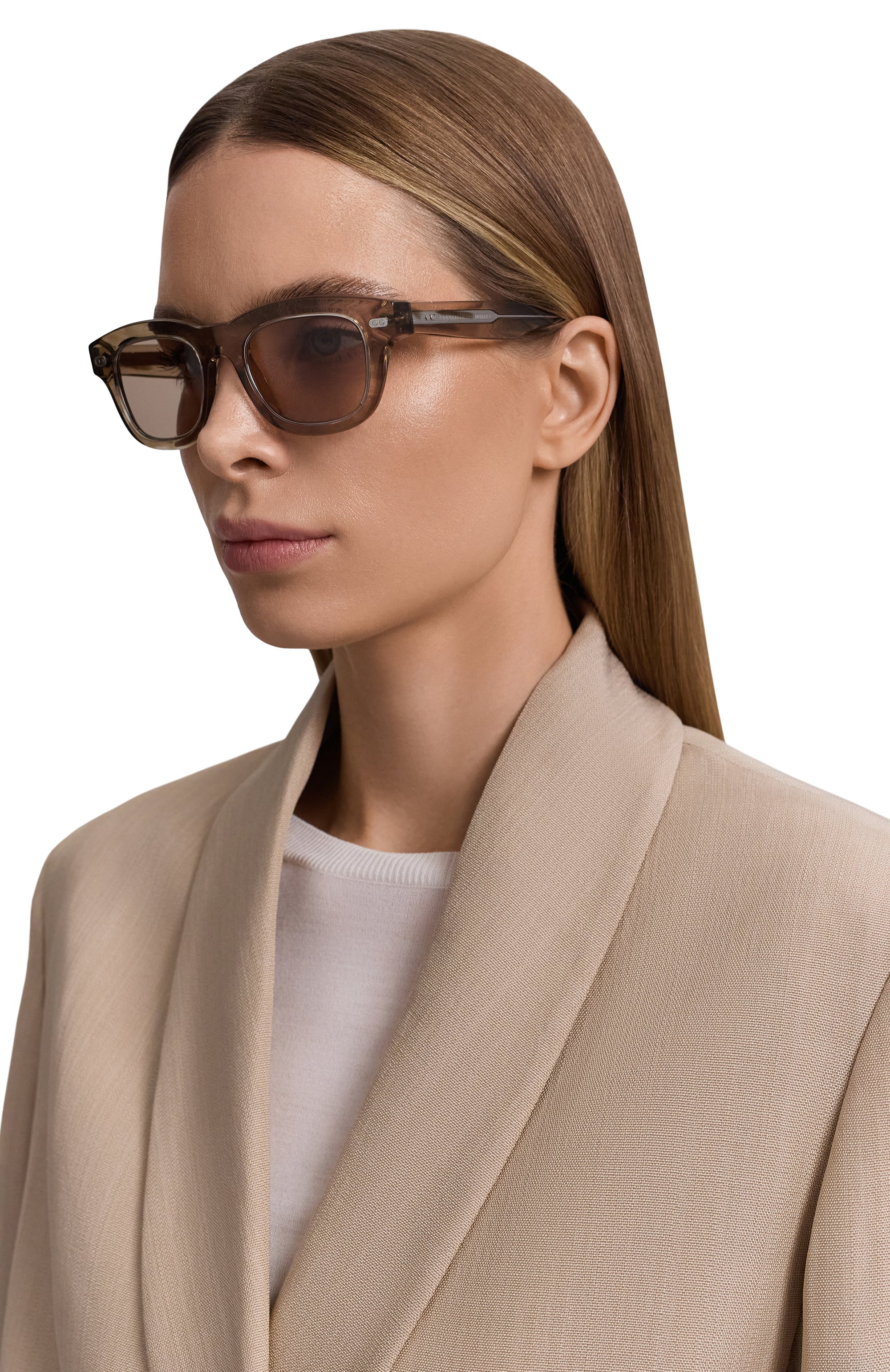 Солнцезащитные очки BRUNELLO CUCINELLI бежевого цвета по цене 88700 руб., арт. M0CSTEMV23, фото 2 Солнцезащитные очки BRUNELLO CUCINELLI, арт. M0CSTEMV23, фото 2