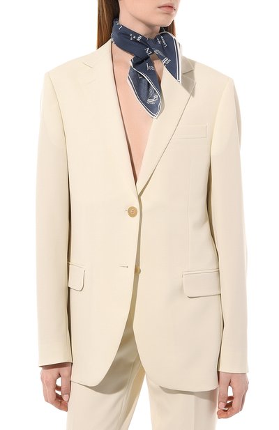 Хлопковый платок LANVIN синего цвета по цене 9215 руб., арт. 6L5555/SQ071, фото 2 Хлопковый платок LANVIN, арт. 6L5555/SQ071, фото 2