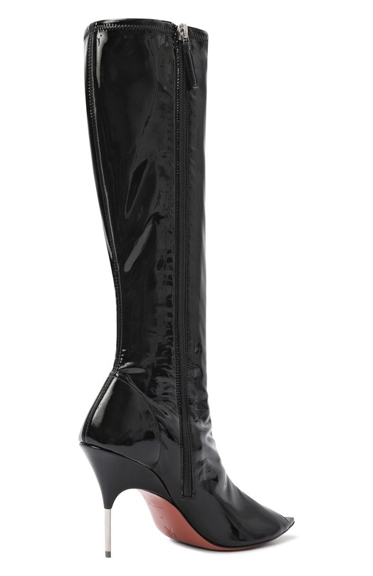 Сапоги Bruna Stretch 95 из латекса Amina Muaddi BRUNA STRETCH B00T 95/LATEX Чёрный  BRUNA STRETCH B00T 95/LATEX Фото 5