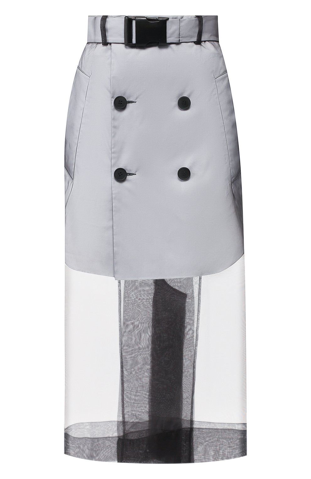 Юбка с поясом MAISON MARGIELA черно-белого цвета по цене 120500 руб., арт. S51MA0348/S49637, фото 1 Юбка с поясом MAISON MARGIELA, арт. S51MA0348/S49637, фото 1