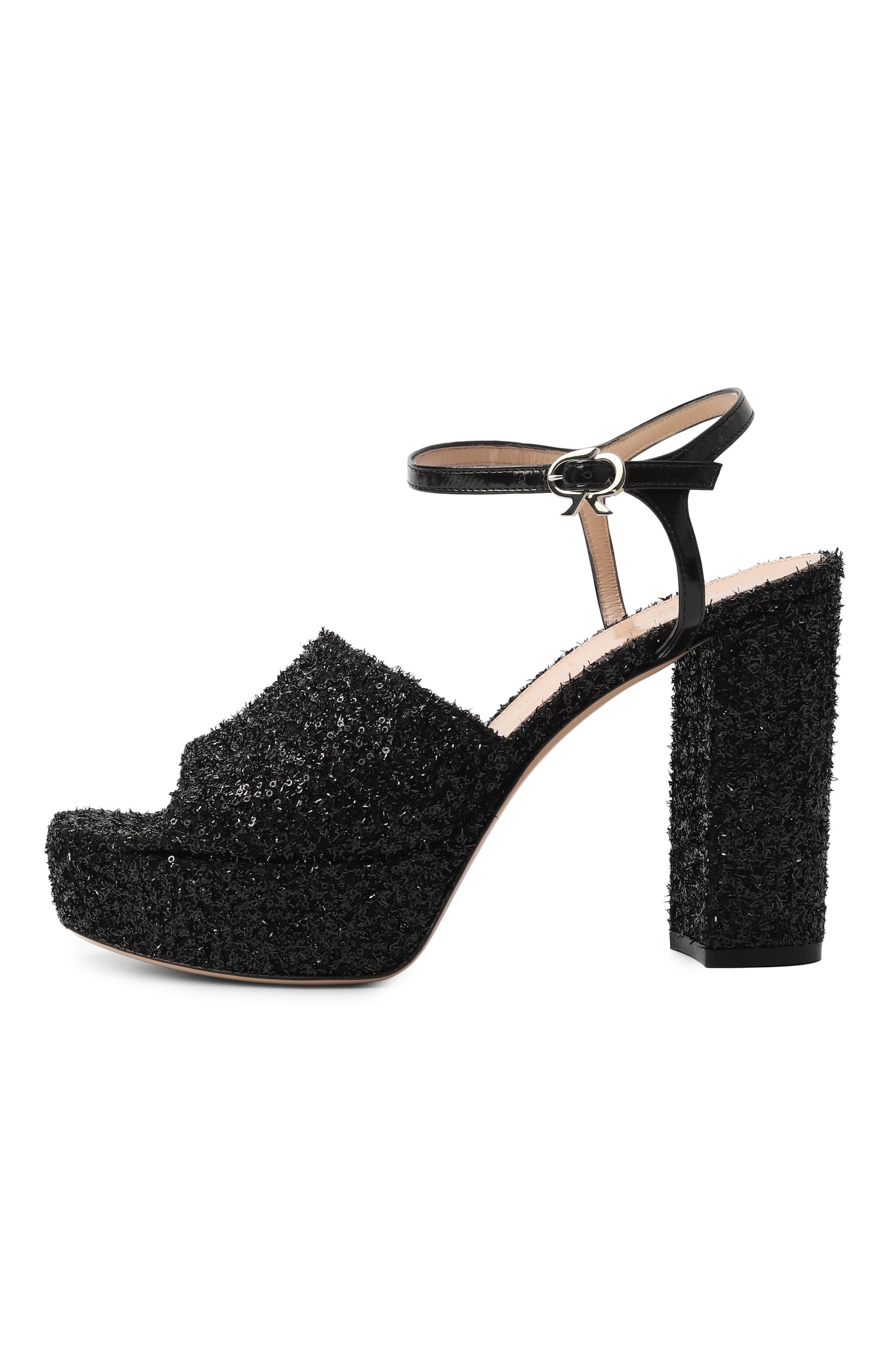 Текстильные босоножки lumiere nuit 115 GIANVITO ROSSI, арт. G32657.70RIC.LMNNENE, фото 4