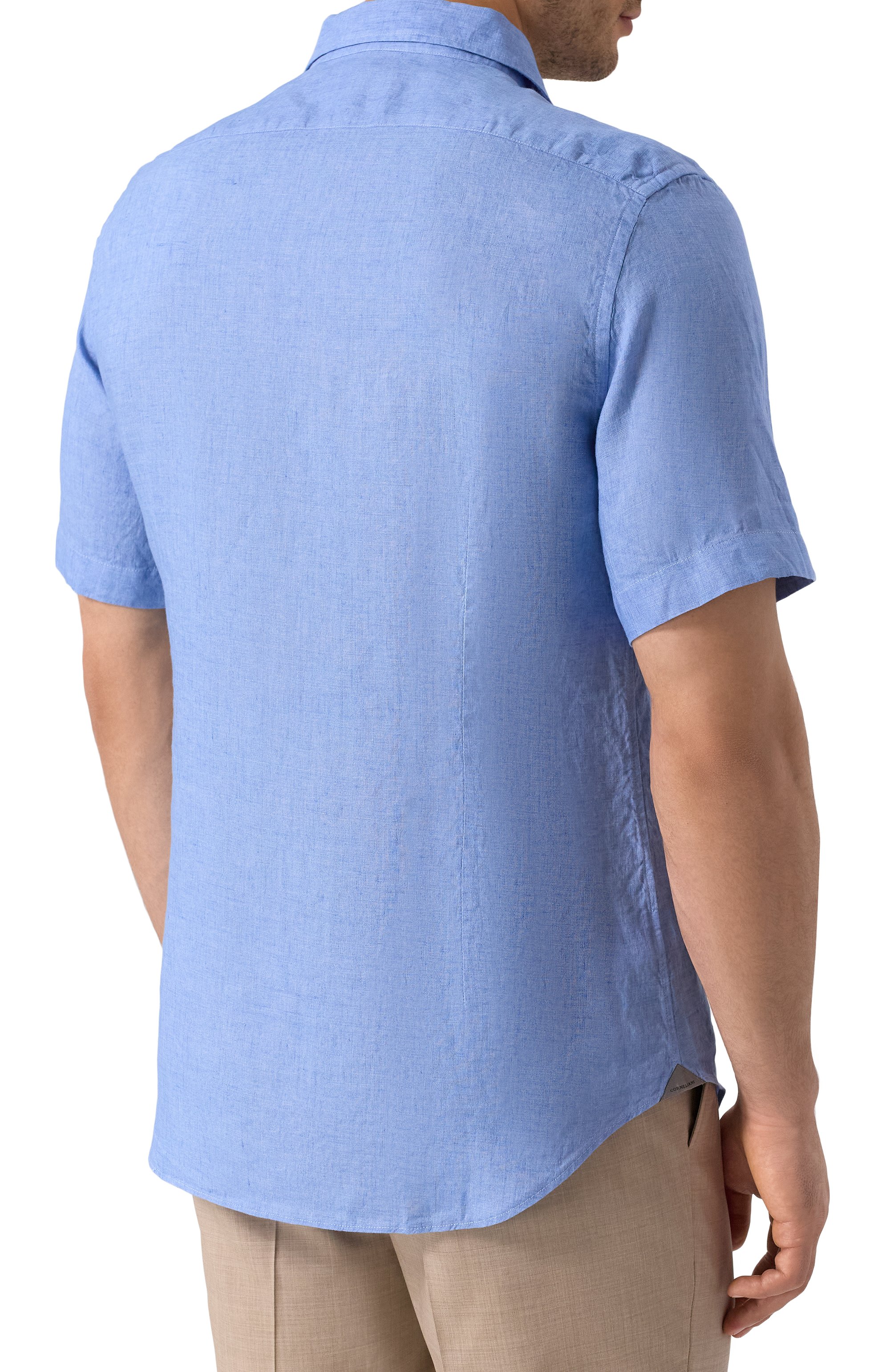 Льняная рубашка CORNELIANI голубого цвета по цене 38800 руб., арт. 25I126-2511334, фото 4 Льняная рубашка CORNELIANI, арт. 25I126-2511334, фото 4