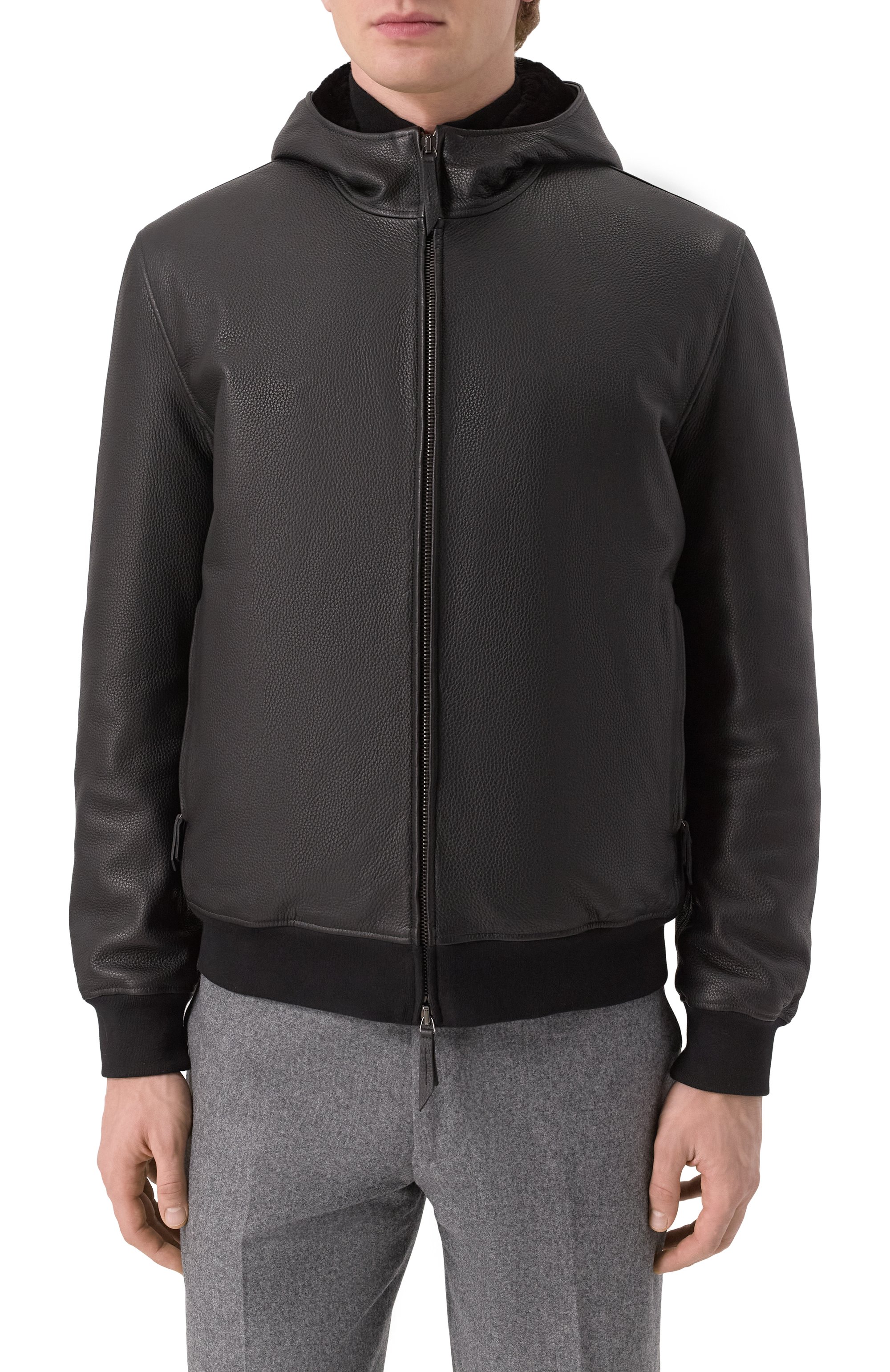 Кожаный бомбер с подкладкой из бобра MVST, арт. SWEAT913/274-00/60, фото 3