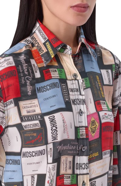 Шелковая рубашка MOSCHINO разноцветного цвета по цене 106000 руб., арт. A0221/5562, фото 5 Шелковая рубашка MOSCHINO, арт. A0221/5562, фото 5