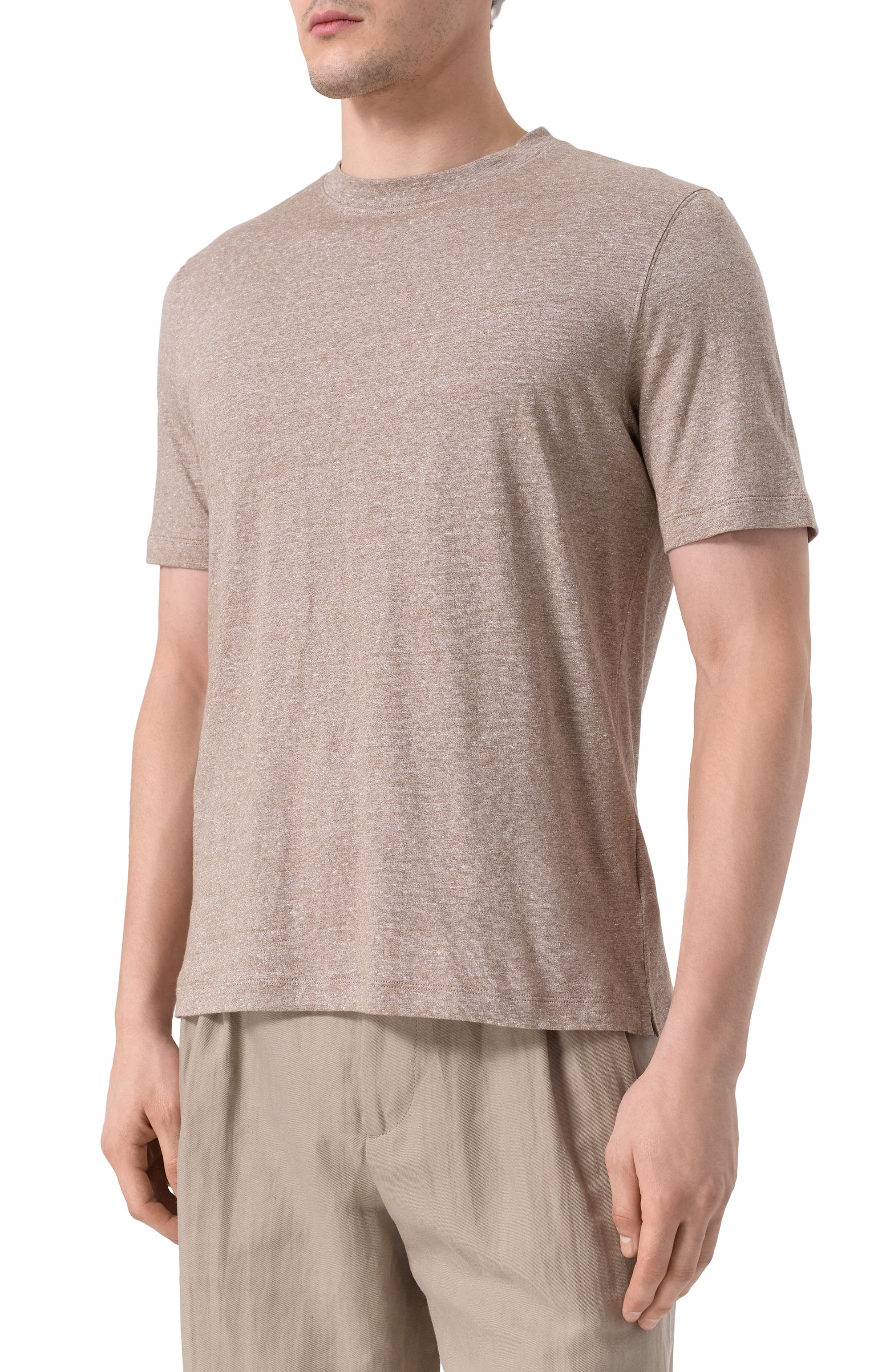 Футболка изо льна и хлопка BRUNELLO CUCINELLI, арт. MW8351308, фото 3