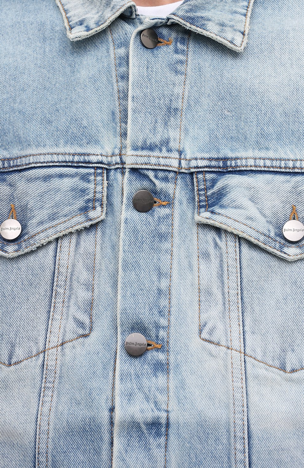 Джинсовая куртка PALM ANGELS голубого цвета по цене 69950 руб., арт. PMYE006R21DEN0014001, фото 5 Джинсовая куртка PALM ANGELS, арт. PMYE006R21DEN0014001, фото 5