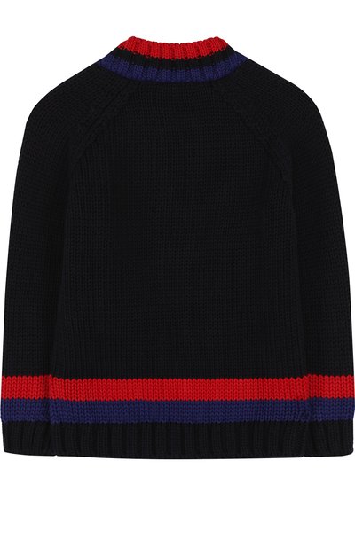 Вязаный кардиган из хлопка на молнии с контрастной отделкой GUCCI, арт. 497614/X3I50, фото 2