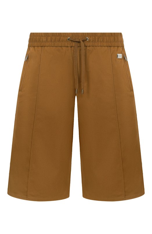 Хлопковые шорты Dolce & Gabbana GP0Y4T/FUFNV Коричневый GP0Y4T/FUFNV