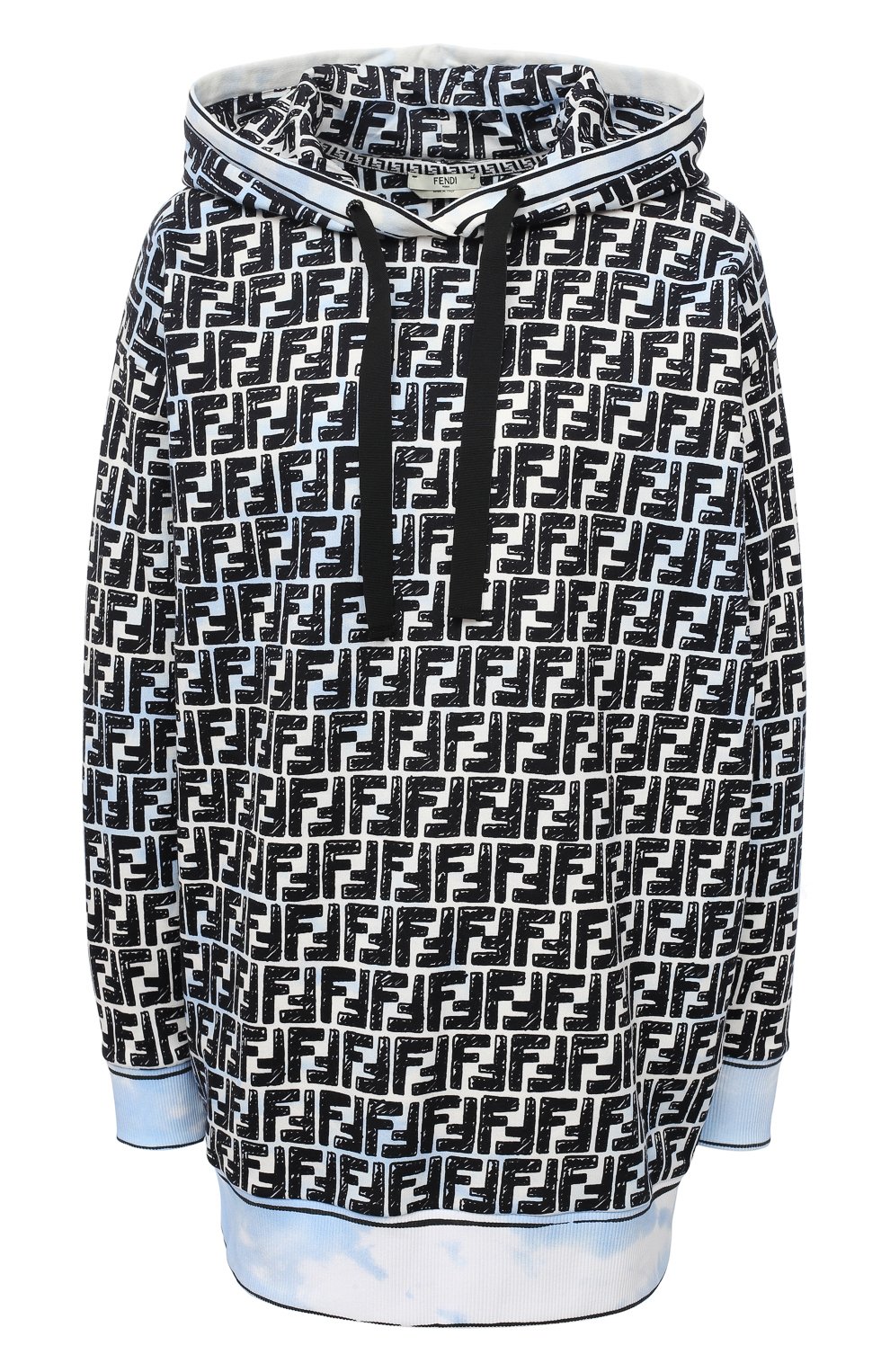 Хлопковое худи FENDI синего цвета по цене 126500 руб., арт. FS7263 AC6F, фото 1 Хлопковое худи FENDI, арт. FS7263 AC6F, фото 1