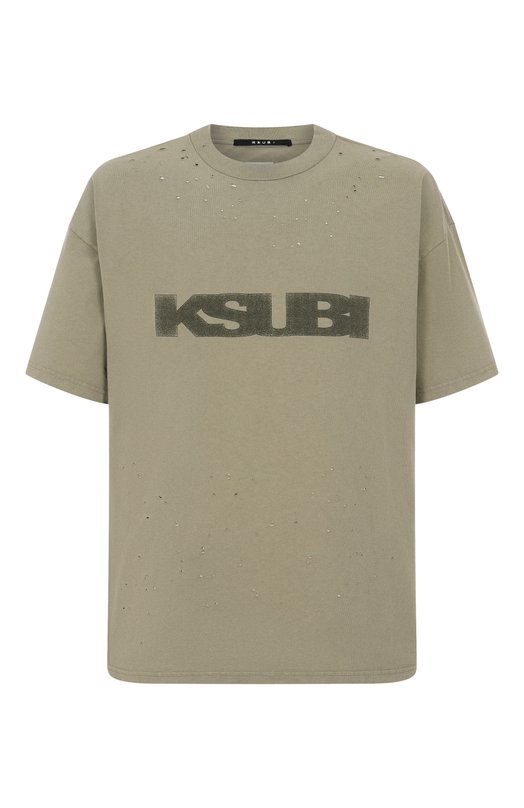 Хлопковая футболка Ksubi MPF25TE009 Хаки MPF25TE009