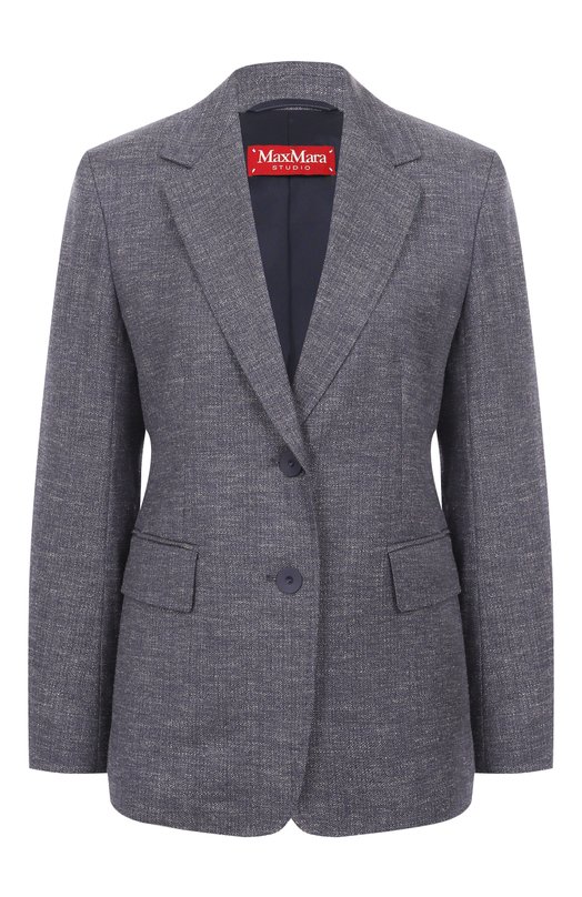Жакет из шерсти и вискозы Max Mara Studio H0DEIDA Синий H0DEIDA