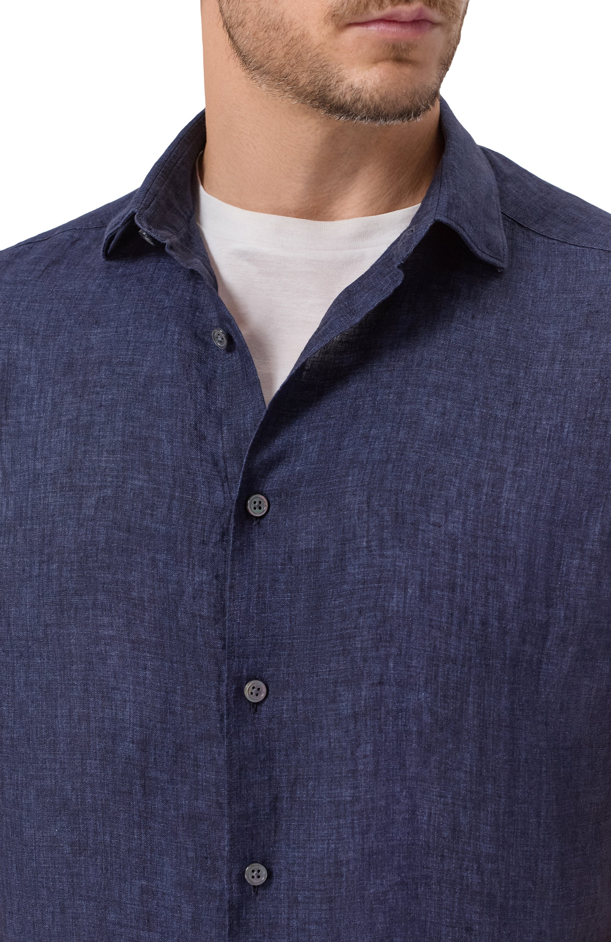 Льняная рубашка ZEGNA, арт. UDX38A7/SCF5, фото 5