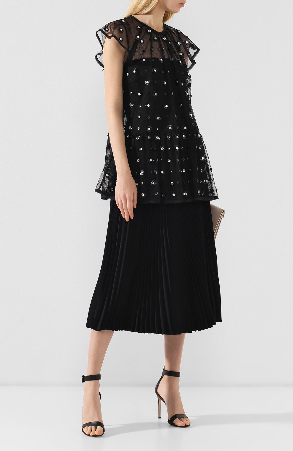 Плиссированная юбка REDVALENTINO черного цвета по цене 44800 руб., арт. RR3RAA05/TUF, фото 2 Плиссированная юбка REDVALENTINO, арт. RR3RAA05/TUF, фото 2