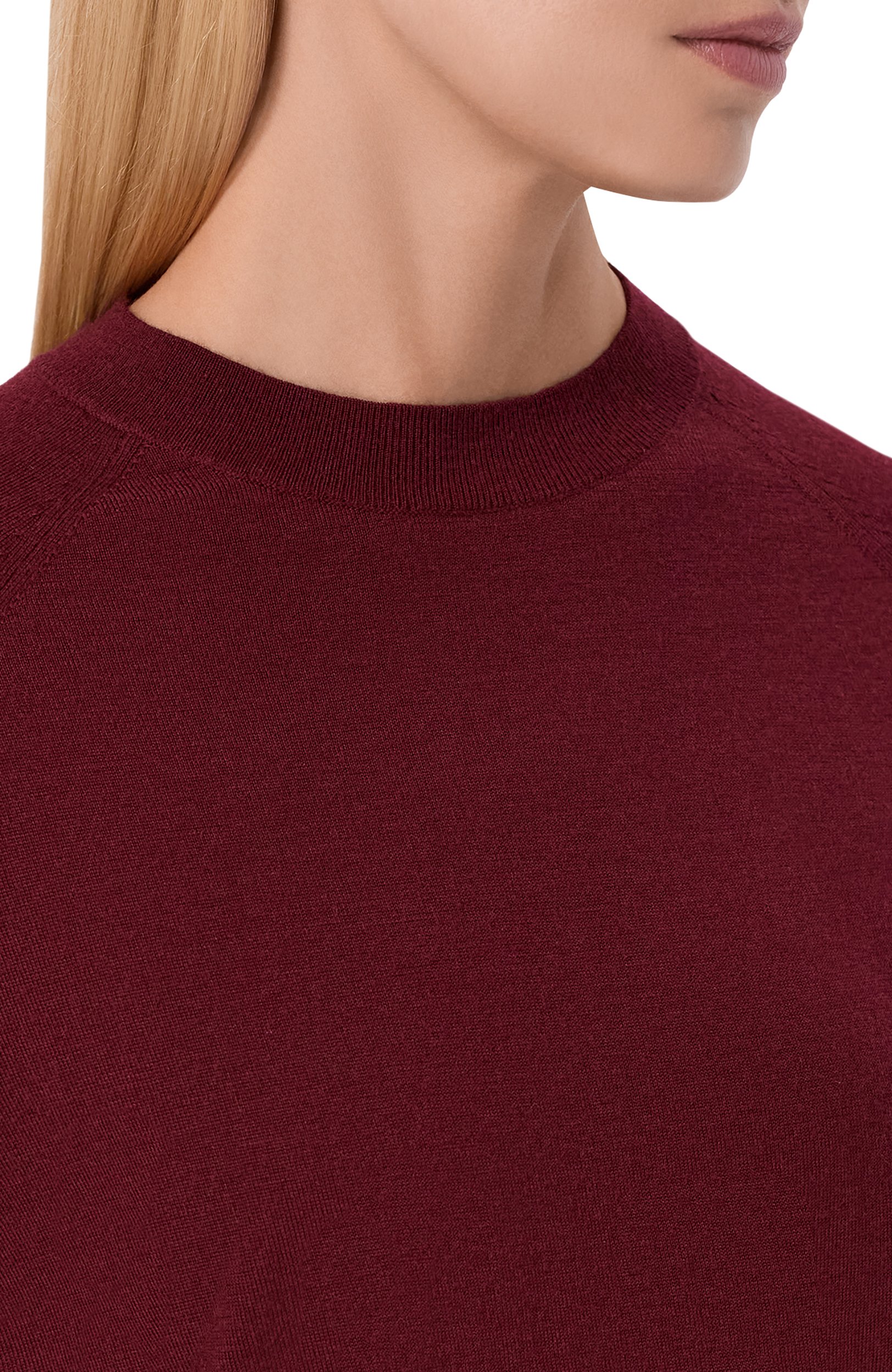 Шерстяной пуловер DRIES VAN NOTEN бордового цвета по цене 59950 руб., арт. 131204/4700, фото 5 Шерстяной пуловер DRIES VAN NOTEN, арт. 131204/4700, фото 5