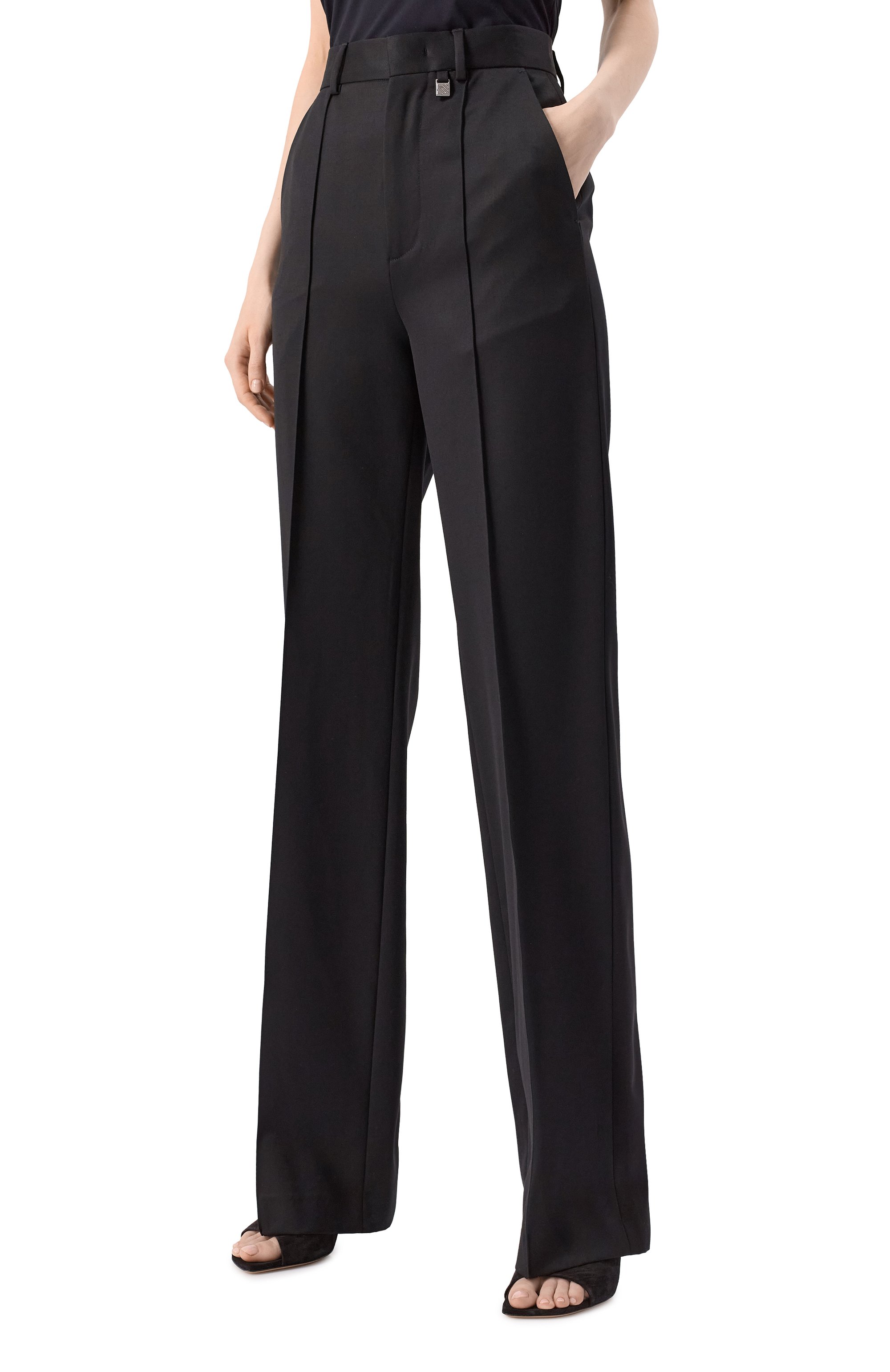 Шерстяные брюки GIUSEPPE DI MORABITO черного цвета по цене 74150 руб., арт. 04SSPA114 04410, фото 3 Шерстяные брюки GIUSEPPE DI MORABITO, арт. 04SSPA114 04410, фото 3