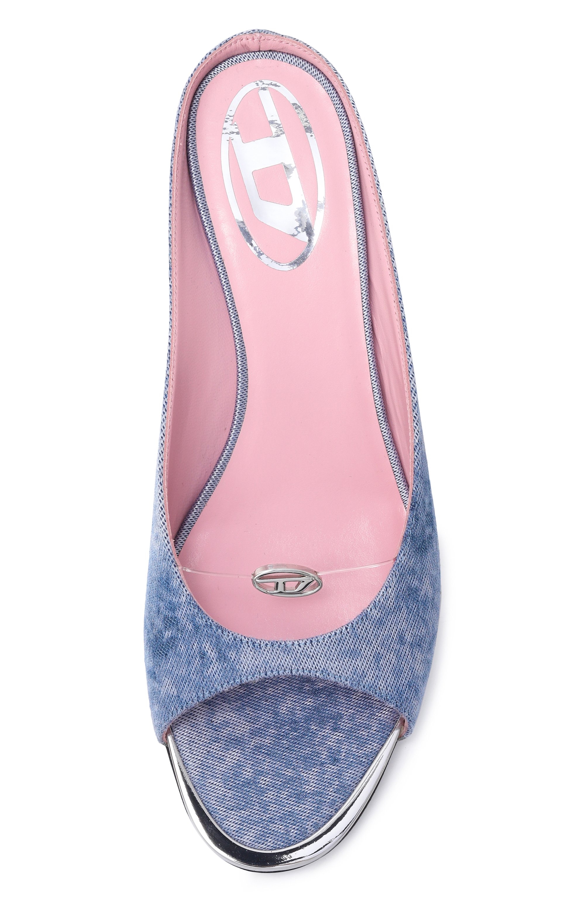 Текстильные мюли d-diam's-sa DIESEL голубого цвета по цене 59950 руб., арт. Y03974/P7675, фото 6 Текстильные мюли d-diam's-sa DIESEL, арт. Y03974/P7675, фото 6