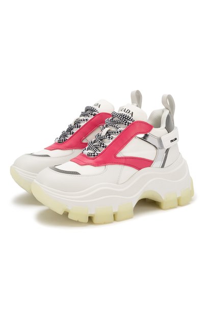 Кожаные кроссовки PRADA, арт. 1E586L-3L2H-F011H, фото 1