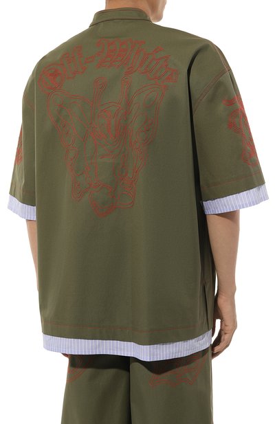 Хлопковая рубашка OFF-WHITE, арт. 0MGG005F24FAB001, фото 4