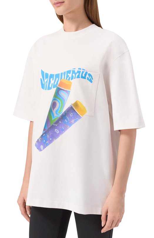 Хлопковая футболка Jacquemus 22H226JS0492099P Белый  22H226JS0492099P Фото 3
