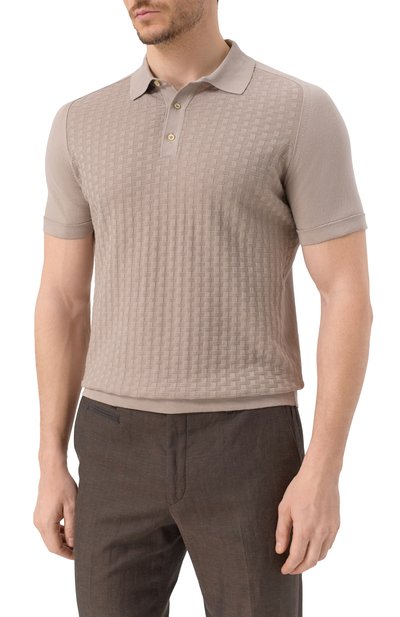 Хлопковое поло CORNELIANI бежевого цвета по цене 59600 руб., арт. 25M506-2525138, фото 3 Хлопковое поло CORNELIANI, арт. 25M506-2525138, фото 3