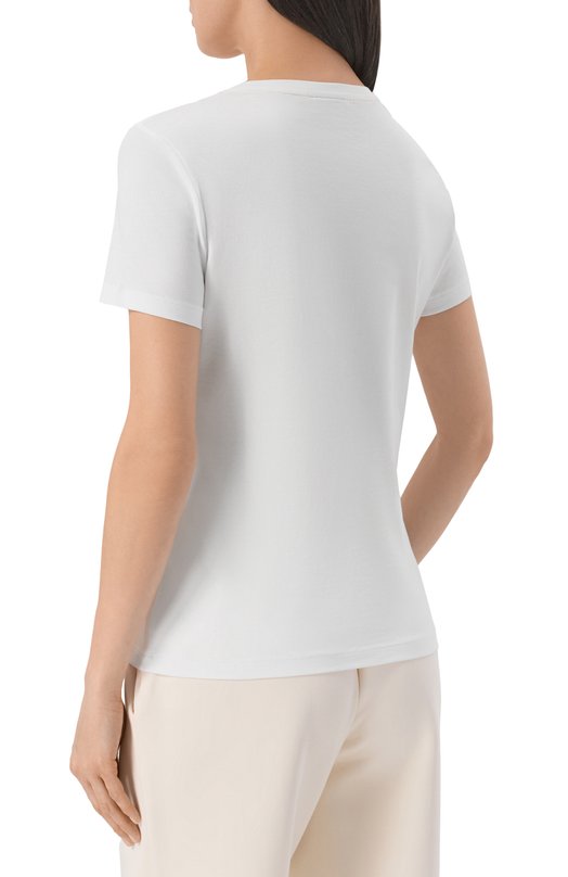 Хлопковая футболка EA7 7W001022/AF18401 Белый  7W001022/AF18401 Фото 4