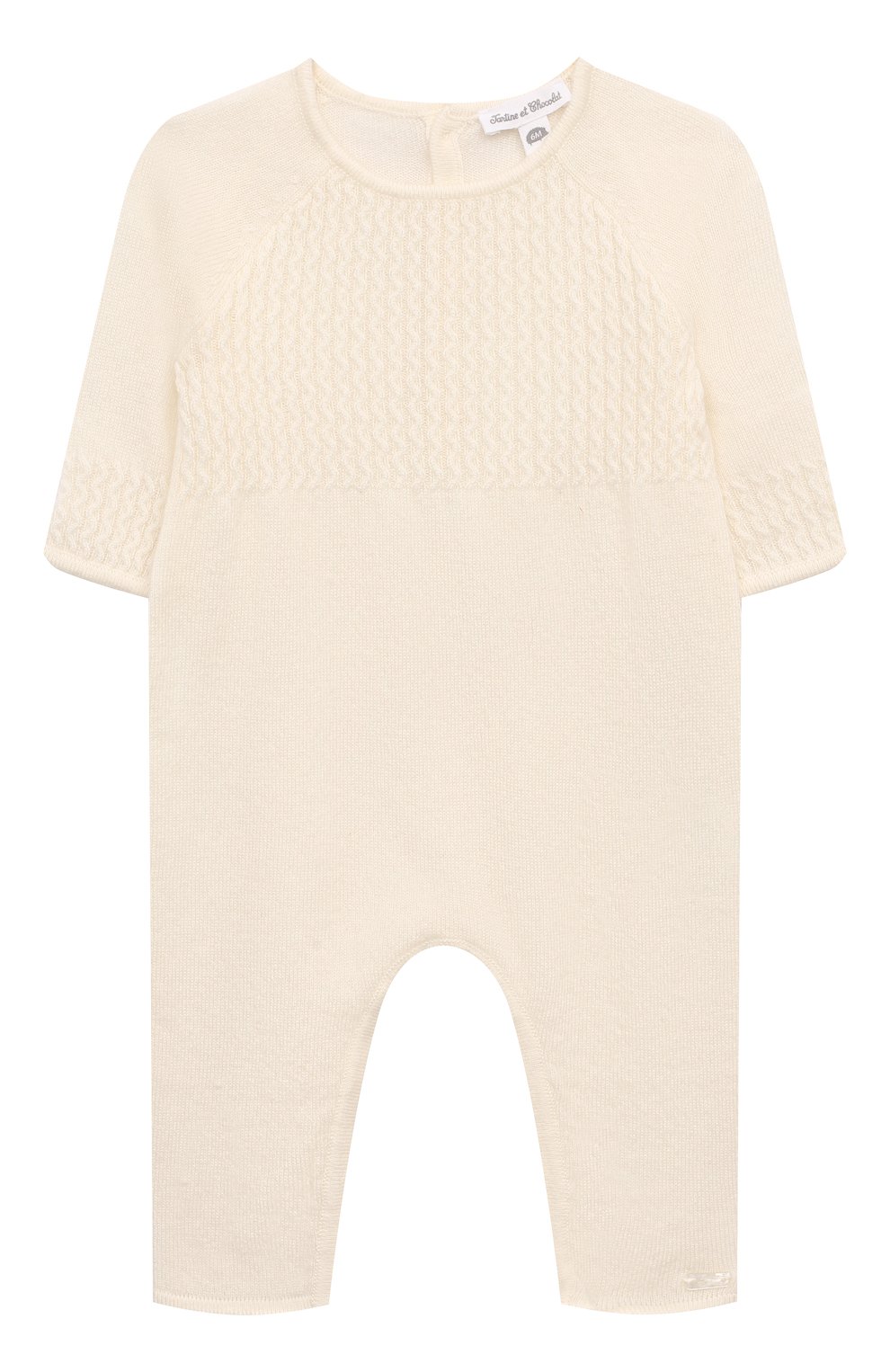 Кашемировый комбинезон TARTINE ET CHOCOLAT кремового цвета по цене 23700 руб., арт. TZ32040, фото 1 Кашемировый комбинезон TARTINE ET CHOCOLAT, арт. TZ32040, фото 1