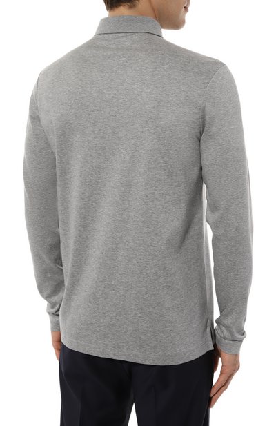 Хлопковое поло BOSS серого цвета по цене 18600 руб., арт. 50485162, фото 4 Хлопковое поло BOSS, арт. 50485162, фото 4