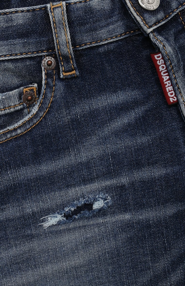 Детские джинсовые шорты DSQUARED2 синего цвета, арт. DQ0782/D0A6L | Фото 3 (Материал внешний: Хлопок, Деним; Нос: Не проставлено; Кросс-КТ: Деним; Ростовка одежда: 4 года | 104 см, 6 лет | 116 см, 8 лет | 128 см, 10 - 11 лет | 140 - 146см, 12 лет | 152 см, 13 - 15 лет | 158 см, 16 лет | 164 см)