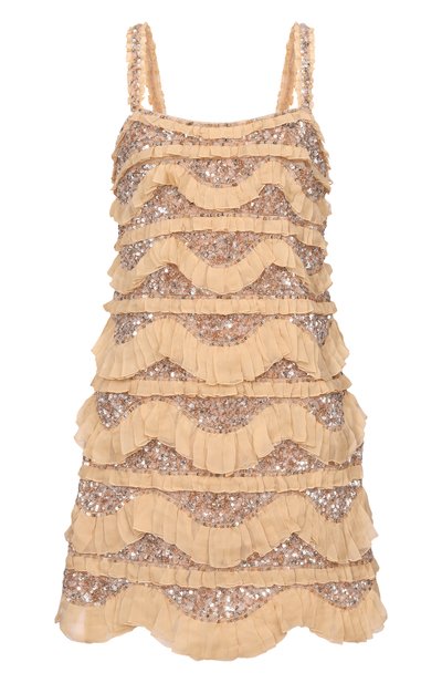 Женское шелковое платье с отделкой пайетками VALENTINO, арт. 8B3VAHE0/1ED