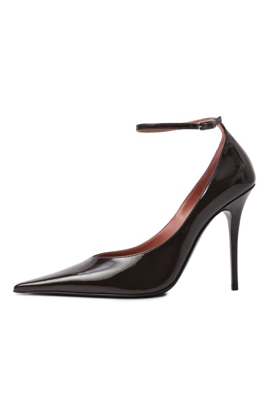 Кожаные туфли Anok 105 Amina Muaddi AN0K PUMP/PATENT Коричневый  AN0K PUMP/PATENT Фото 4