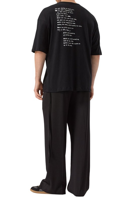 Хлопковая футболка Ann Demeulemeester B0013223/FA206 Чёрный  B0013223/FA206 Фото 4