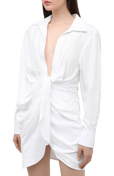 Платье из вискозы JACQUEMUS белого цвета по цене 65950 руб., арт. 211DR09/102100, фото 3 Платье из вискозы JACQUEMUS, арт. 211DR09/102100, фото 3