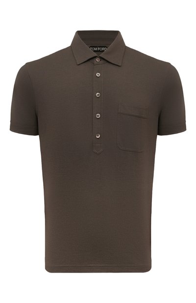 Мужское поло из хлопка и шелка TOM FORD, арт. JMC003/JPS004