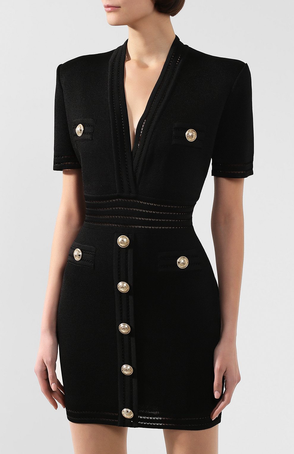 Платье BALMAIN черного цвета по цене 166500 руб., арт. TF16125/K043, фото 3 Платье BALMAIN, арт. TF16125/K043, фото 3