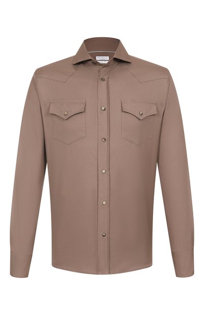 Мужская хлопковая рубашка BRUNELLO CUCINELLI, арт. MW6044008