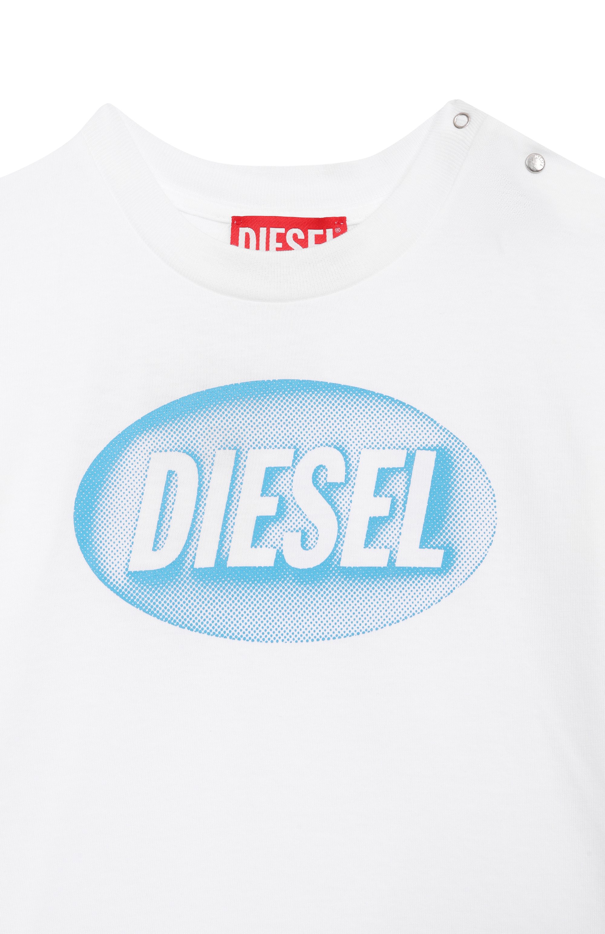 Хлопковая футболка DIESEL белого цвета по цене 4840 руб., арт. K00856/00YI9, фото 3 Хлопковая футболка DIESEL, арт. K00856/00YI9, фото 3
