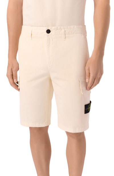 Хлопковые шорты STONE ISLAND кремового цвета по цене 43950 руб., арт. L1S15L100018/S0004, фото 3 Хлопковые шорты STONE ISLAND, арт. L1S15L100018/S0004, фото 3