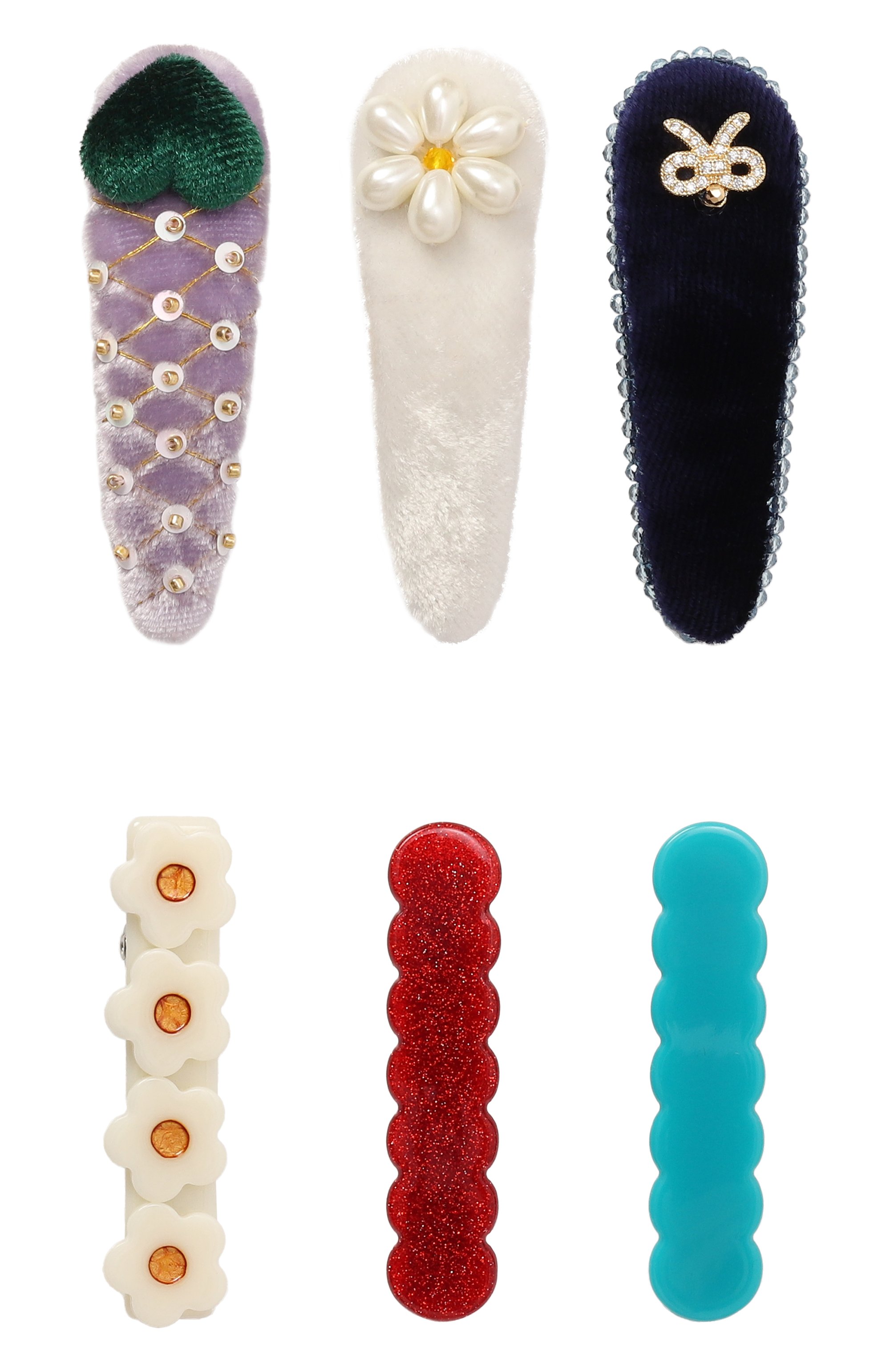 Комплект из шести заколок PINK.OLIVKA разноцветного цвета по цене 14490 руб., арт. PO-40001, фото 1 Комплект из шести заколок PINK.OLIVKA, арт. PO-40001, фото 1