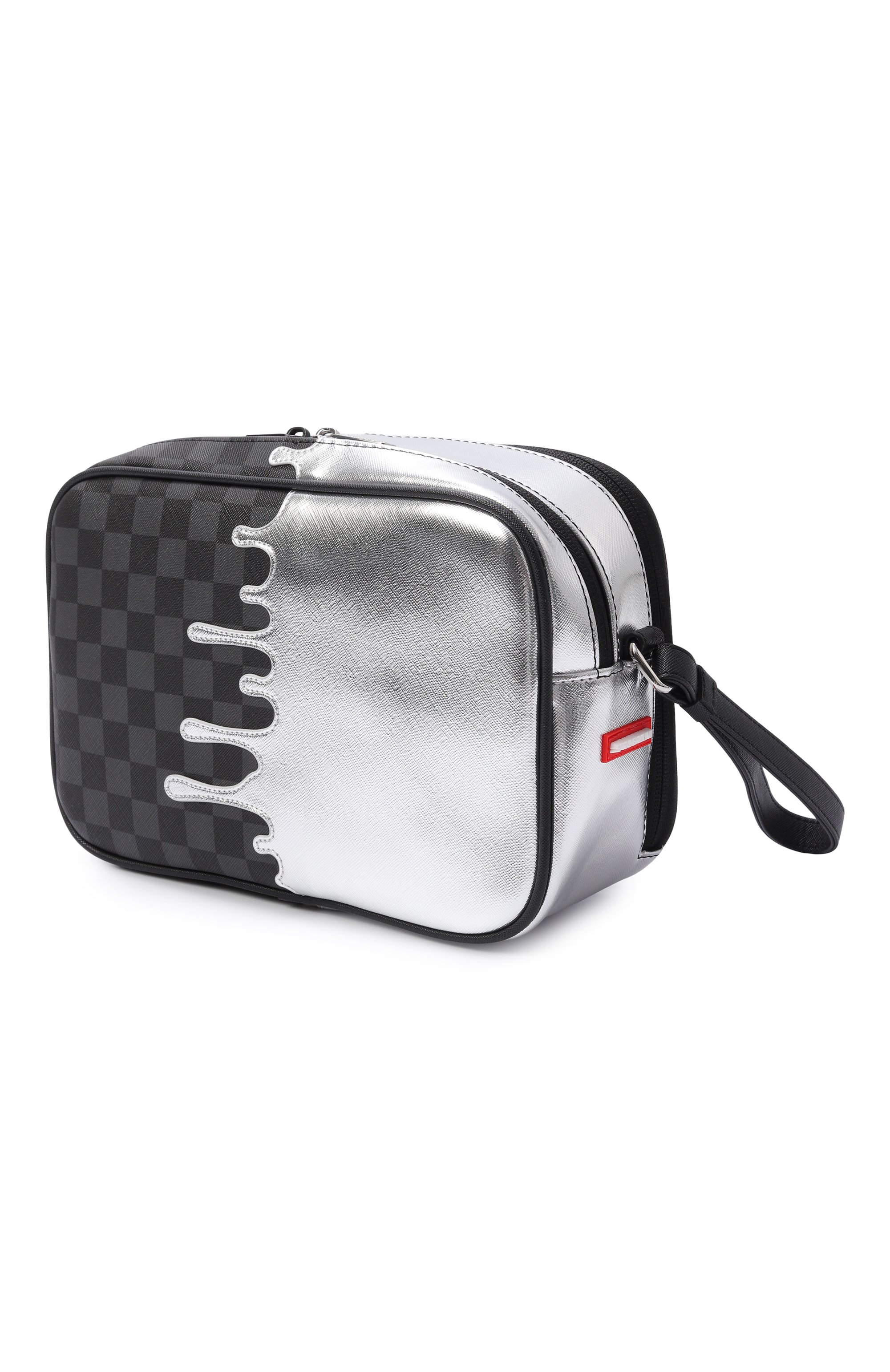 Косметичка silver side drip black check SPRAYGROUND серебряного цвета по цене 13200 руб., арт. 910B8928NSZ/SILVER SIDE DRIP BLACK CHECK BRICK T0I, фото 2 Косметичка silver side drip black check SPRAYGROUND, арт. 910B8928NSZ/SILVER SIDE DRIP BLACK CHECK BRICK T0I, фото 2