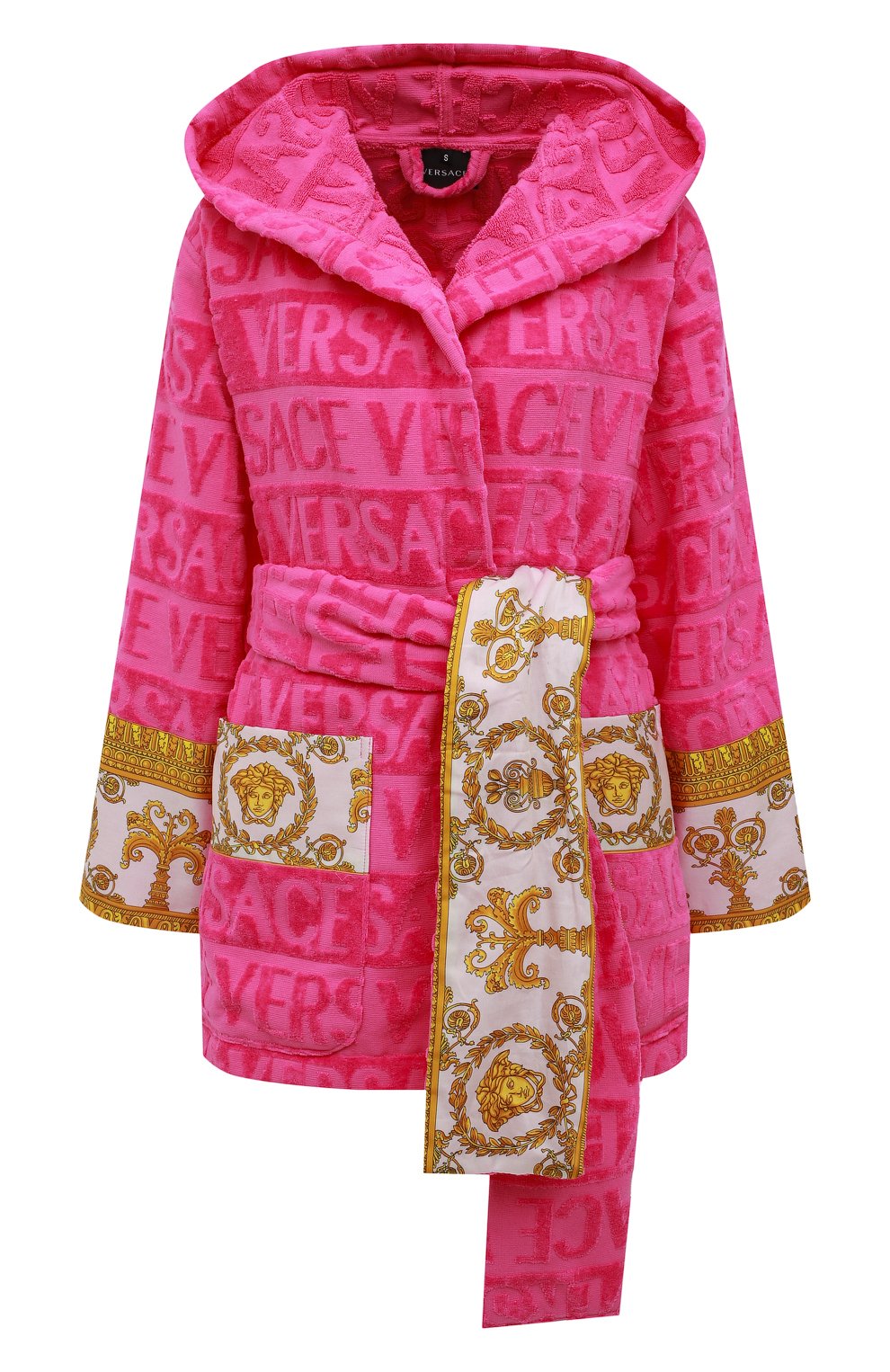 Хлопковый халат VERSACE фуксия цвета по цене 74950 руб., арт. ZACJ00019/ZC0SP052, фото 1 Хлопковый халат VERSACE, арт. ZACJ00019/ZC0SP052, фото 1