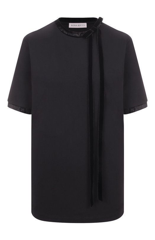 Хлопковый топ Nina Ricci 25AJT0035/C01108 Чёрный 25AJT0035/C01108