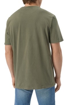 Мужская хлопковая футболка GOLDEN GOOSE DELUXE BRAND хаки цвета, арт. GMP01220.P000671 | Фото 4 (Рукава: Короткие; Длина (для топов): Стандартные; Материал внешний: Хлопок; Принт: С принтом; Стили: Кэжуэл; Мужское Кросс-КТ: Футболка-одежда; Кросс-КТ: Джерси)