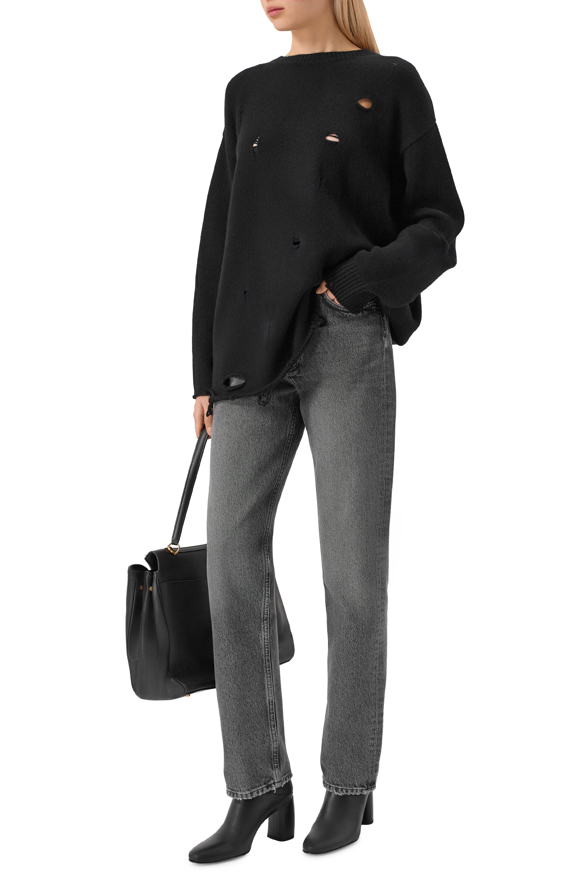 Джинсы 90's pinch waist AGOLDE серого цвета по цене 52400 руб., арт. A9187B1346, фото 2 Джинсы 90's pinch waist AGOLDE, арт. A9187B1346, фото 2