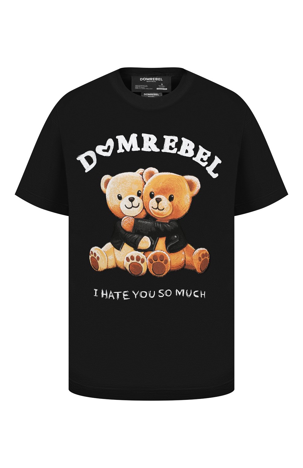 Хлопковая футболка DOMREBEL черного цвета по цене 14200 руб., арт. BESTIES/0VER TEE/W, фото 1 Хлопковая футболка DOMREBEL, арт. BESTIES/0VER TEE/W, фото 1